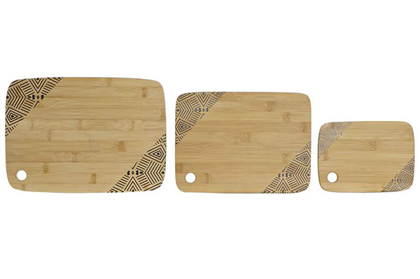 Cutting/chopping board set 3 bamboo 24x33x1 28x21