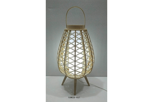 Floor lamp bamboo polyester 32x32x69 braided