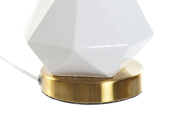 Table lamp ceramic metal 20x20x37 white
