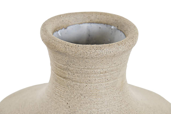 Vase cÉramique 16x16x30 vieilli blanc