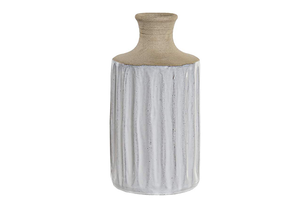 Vase cÉramique 16x16x30 vieilli blanc
