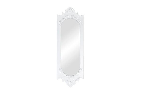 Belo zidno ogledalo ružice 39x120x2