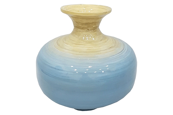 Vase bambou 25x25x25 bleu