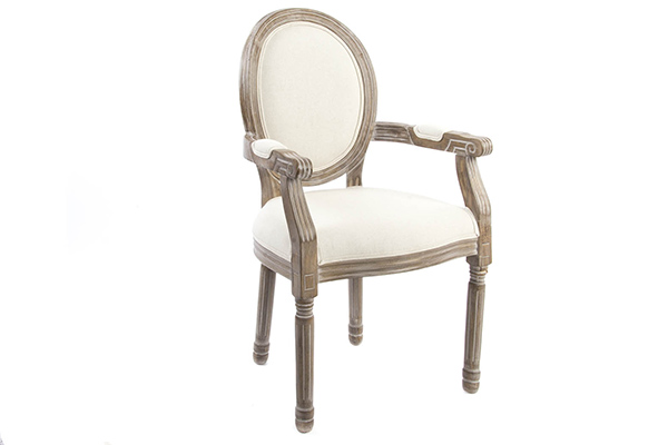 Chair wood linen 56x46x96 beige