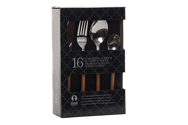 Cutlery set 16 inox abs 2x22 silver