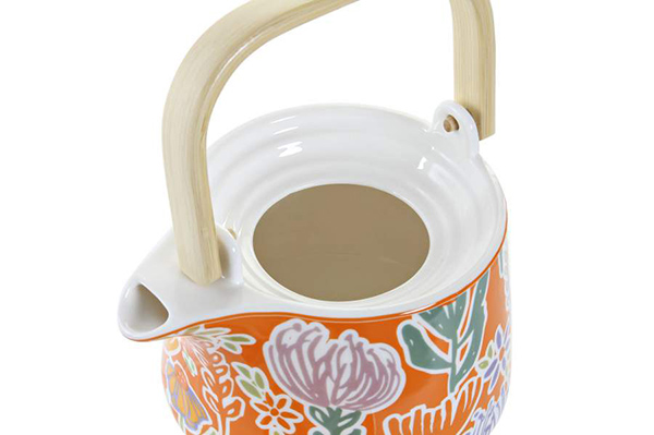 Teapot porcelain mdf 16x14x12 750ml. orange