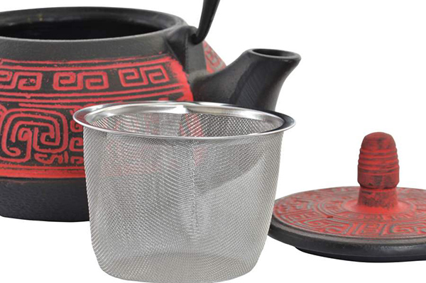 Teapot cast iron 18x16x16 800 ml. oriental red