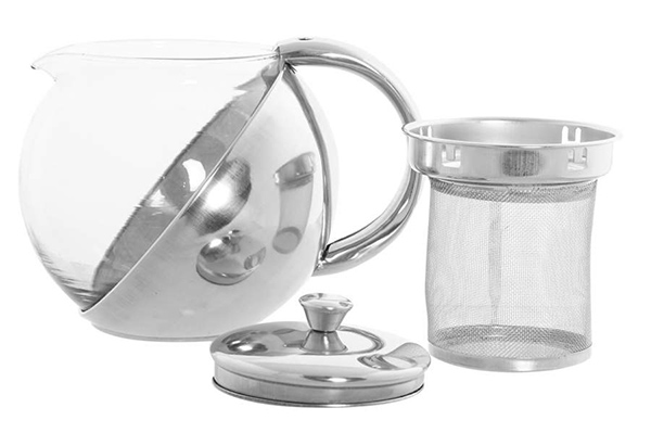 Teapot glass inox 14x11x12 500ml infusioner