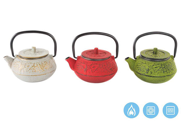 Teapot cast iron inox 12x10x10 300 ml. 3 mod.