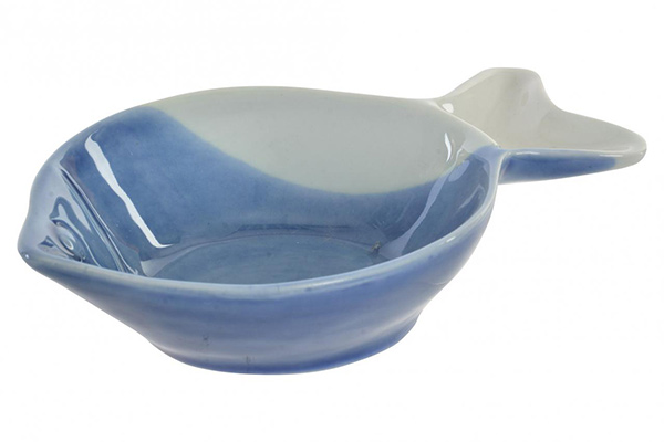 Bowl porcelain 15,7x10,6x3,7 apetizer fish blue