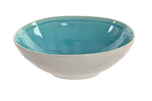 Bowl stoneware 17x16,5x5,5 400 enameled blue