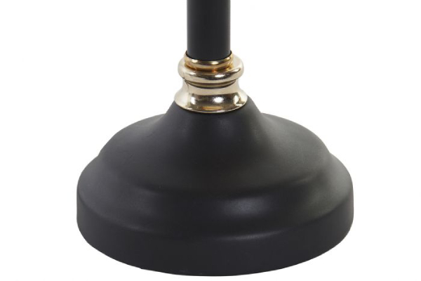 Table lamp metal linen 24x24x47 black