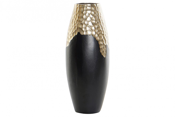 Vase aluminium 16x16x39 golden
