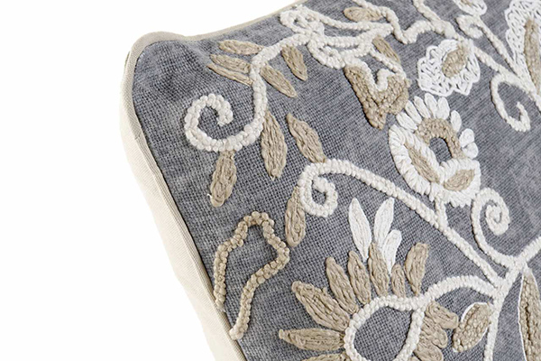 Cushion cotton 60x40 792gr flower embroidery