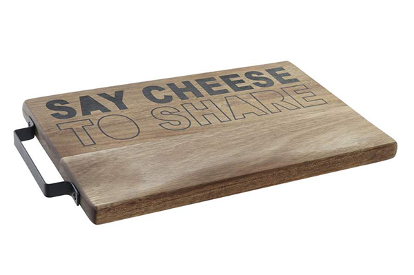 Cutting/chopping board acacia 35,5x21x2 say cheese