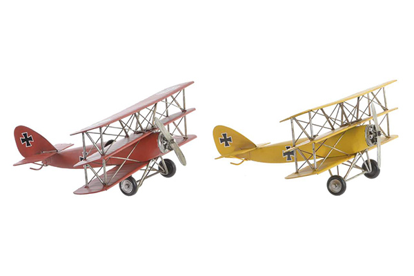 Dekoracija avion i / metal 32,5x32x15,5 2 modela