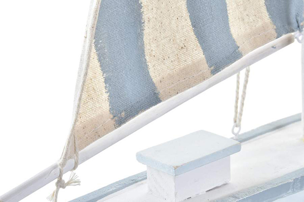 Decoration wood polyester 33x5x55 sailboat blue