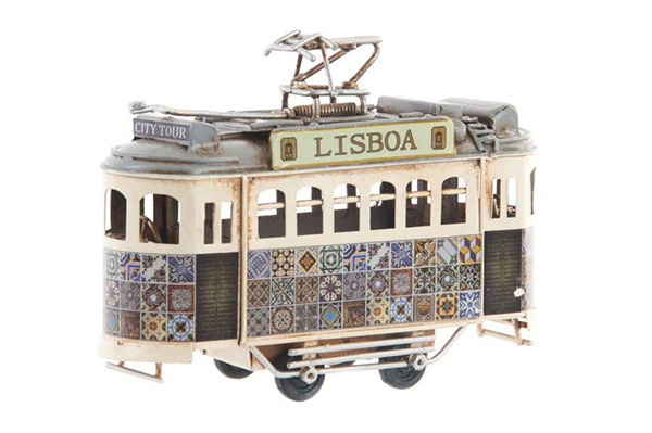 Decorative vehicle metal 13x5x8 trolley car