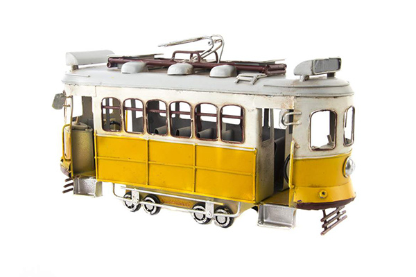 Decorative vehicle metal 30x11x17 trolley car
