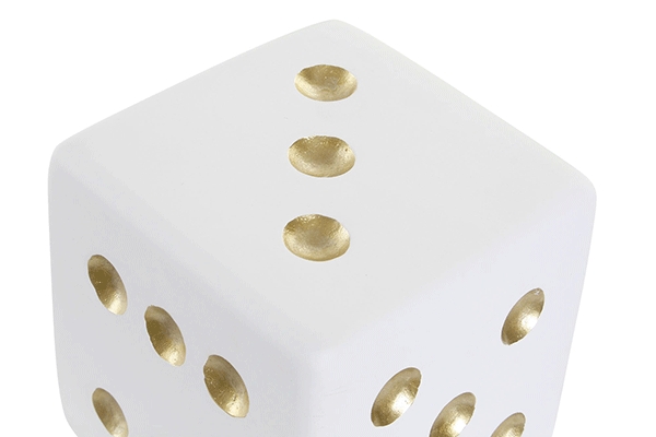 Decoration resin 13x13x12,5 dice white