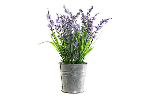 Flowerpot metal fabric 18x18x28 lavender mauve