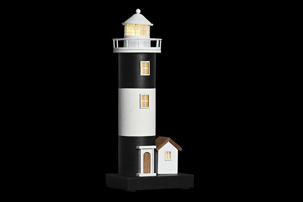 Decorative light wood led 15x10x37 lighthouse