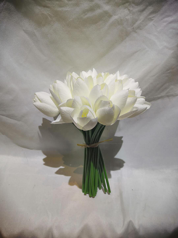 Bouquet tissu pvc 18x18x26 tulipe 3 mod.
