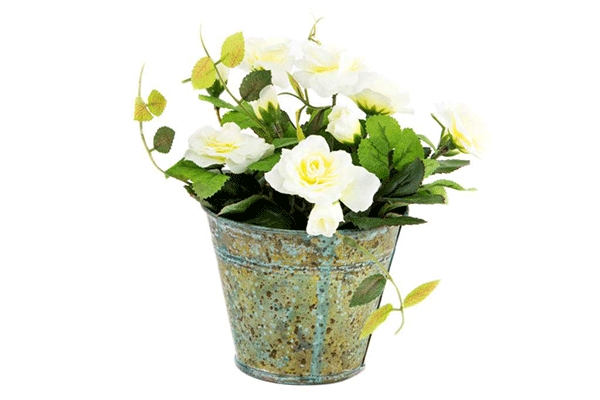 Dekorativno cveće bele ruže  metal/pvc