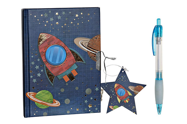 Journal carton papier 14,5x2,5x19,5 cosmos bleu