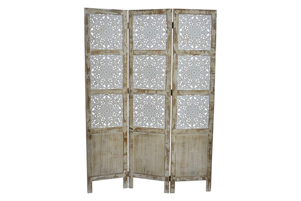 Folding screen wood 128,5x180 ethnic worn out
