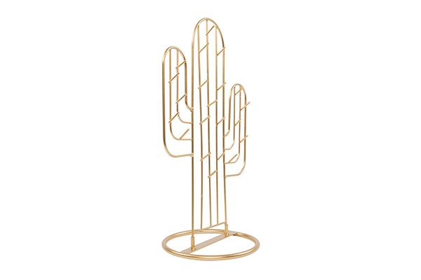 Gold cactus jewellery  stand