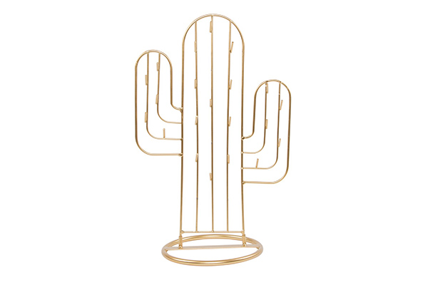 Gold cactus jewellery  stand