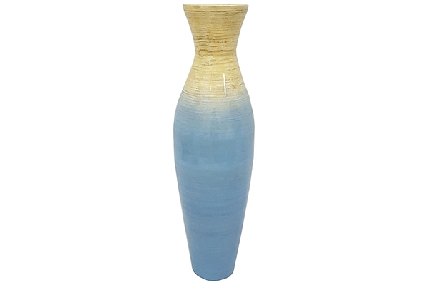 Vase bambou 15x15x50 bleu