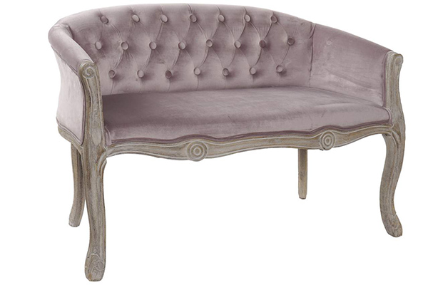 Couch polyester wood 107x61x71 pink