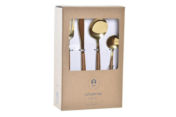 Cutlery set 16 inox 3x2,4x21 2mm golden