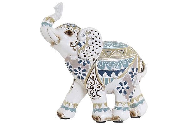 Figure resin 11,5x5x12 elephant white