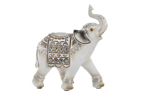 Figure resin 15x6,5x16,5 elephant sparkly white
