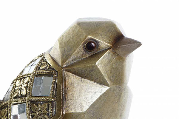 Figura bird golden 15x8x14