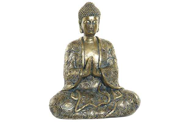 Figure resin 20x12x24,3 buddha aged golden