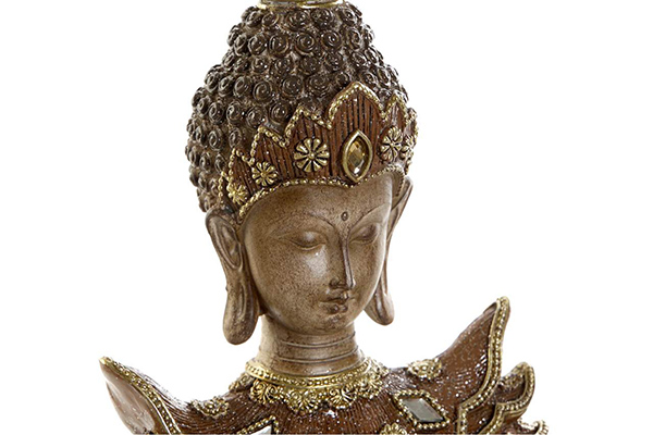 Figure resin mirror 21,5x9,5x30 buddha golden