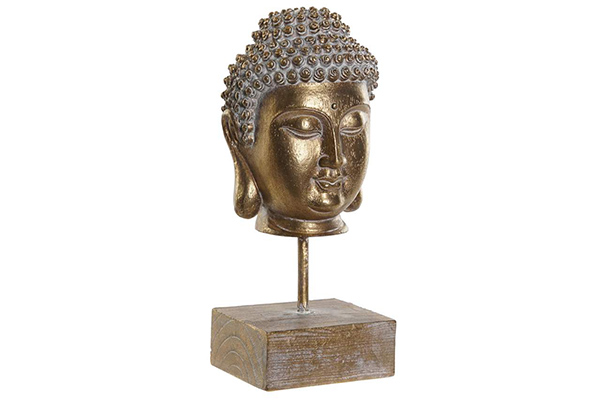 Figure resin metal 10,5x12x25,2 buddha head aged