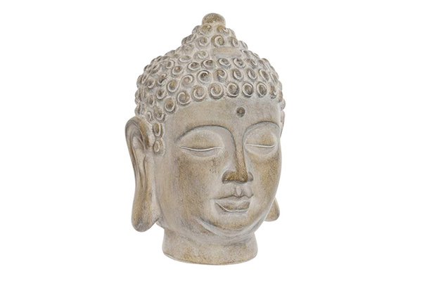 Figure resin stone 18x19x26 buddha aged white