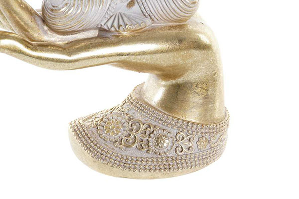 Figure resin 18x9x22 hand buddha golden