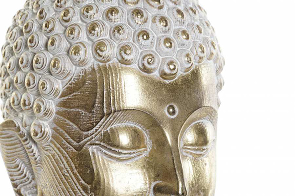 Figure resin 13x16x34 buddha head natural