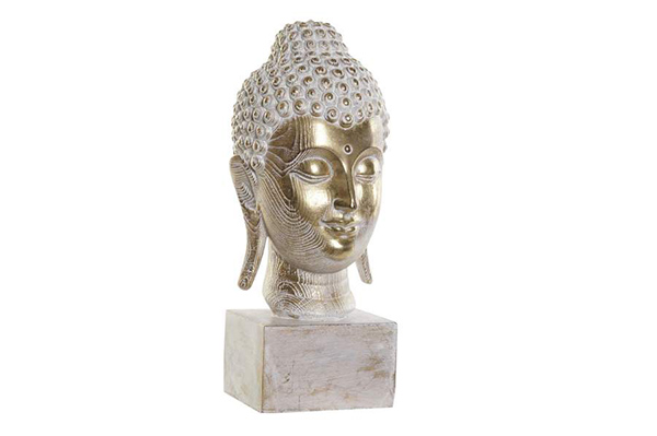 Figure resin 13x16x34 buddha head natural