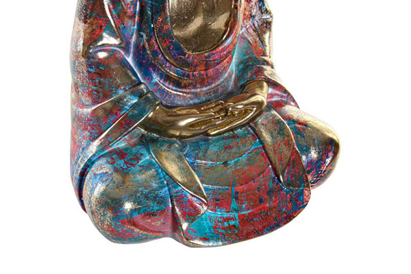 Figure resin 22x17,5x32 buddha multicolored