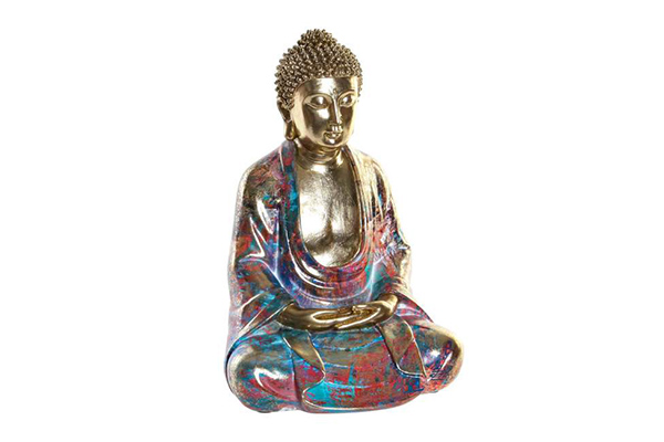 Figure resin 22x17,5x32 buddha multicolored