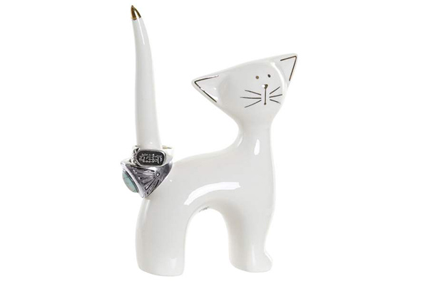 Figure porcelain 10x4x14 cat white