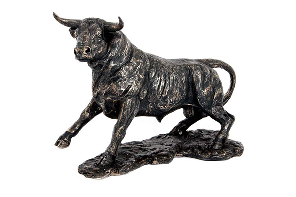Figure resin 28x12x21 bull aged black