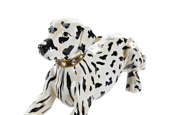 Figure resin 39x15x17,5 dalmatian dog white